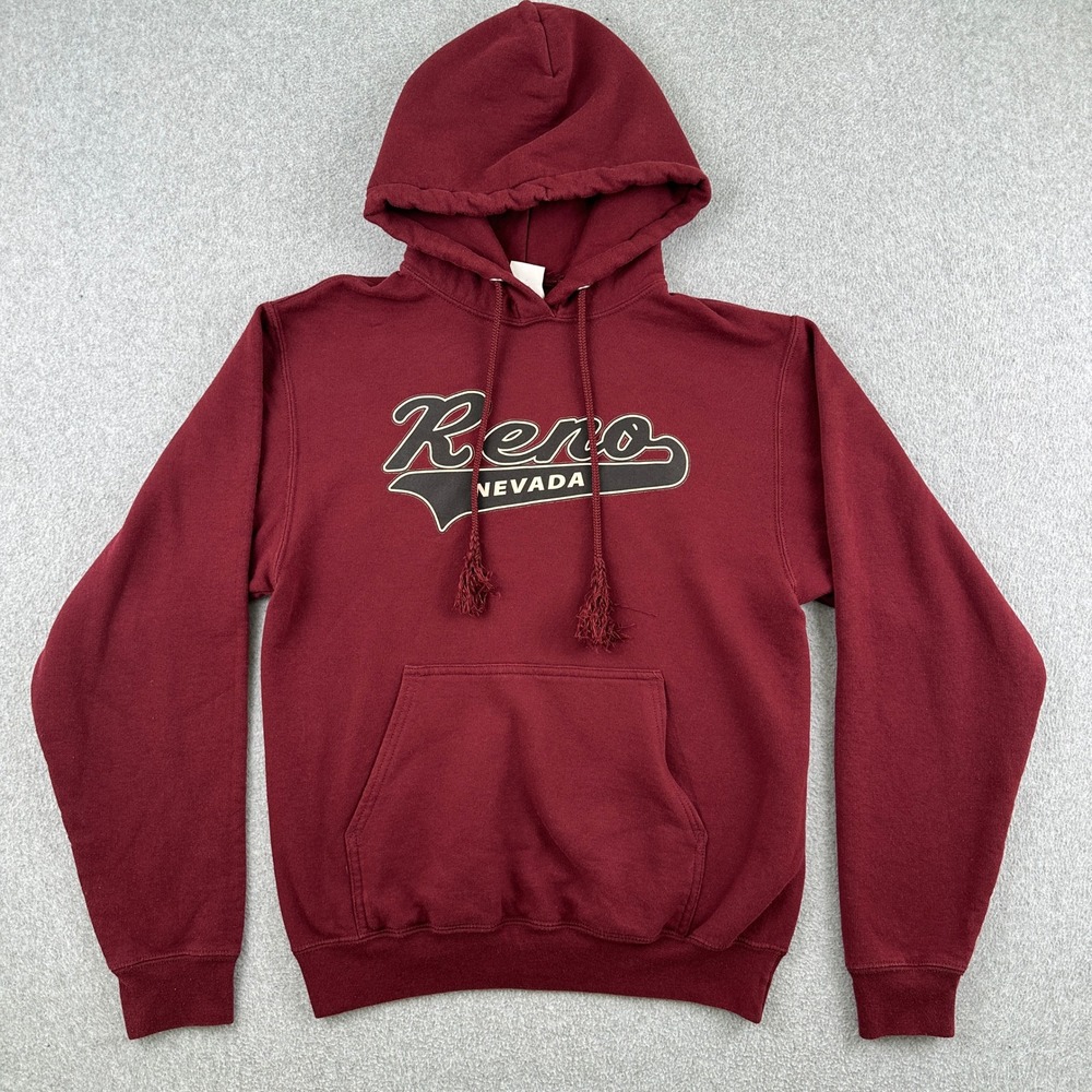 Hoodie Unisex S Maroon Reno Nevada Core Fleece Pullover‎ Sweatshirt Reno